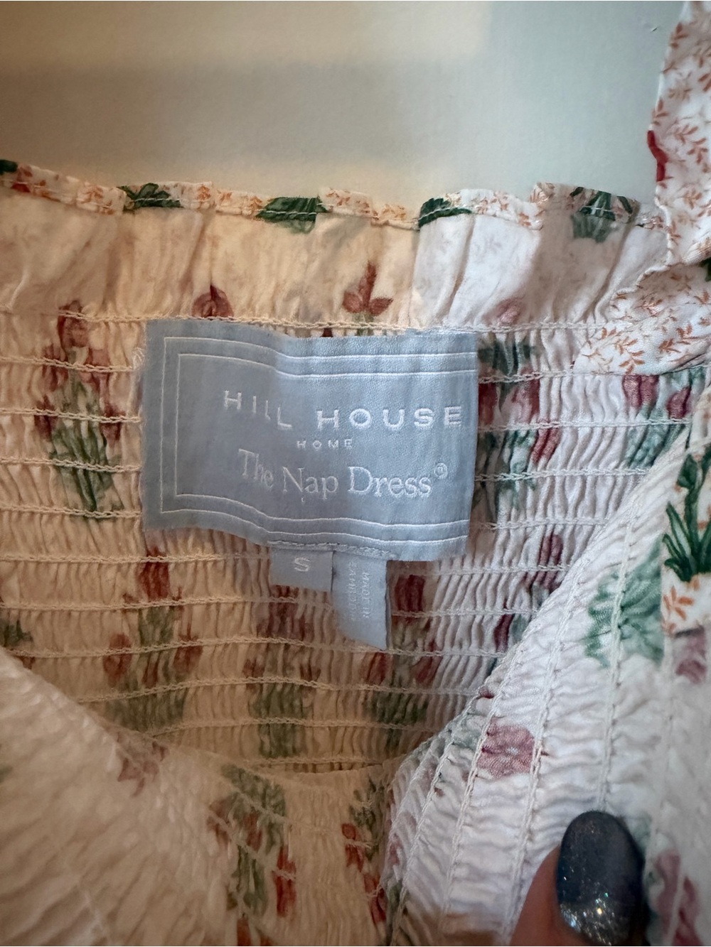 Hill House Cream Dress with Red and Green Floral Print - Picture 2 of 4